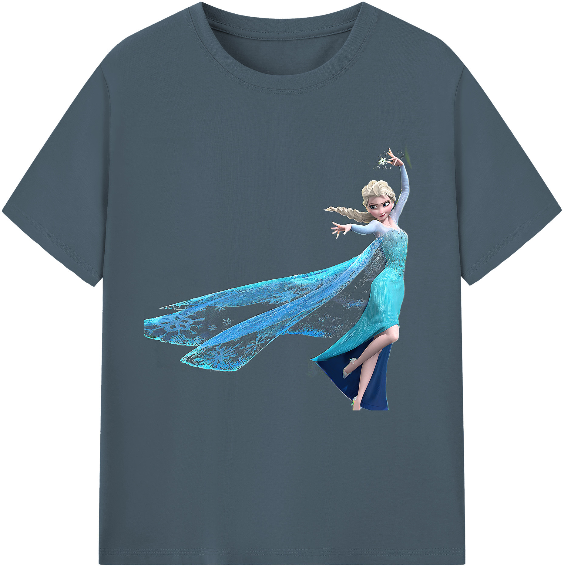 （画像用） アナと雪の女王 アンナ エルサ Frozen Anna Elsa 綿100％半袖Tシャツ（フロントプリント）